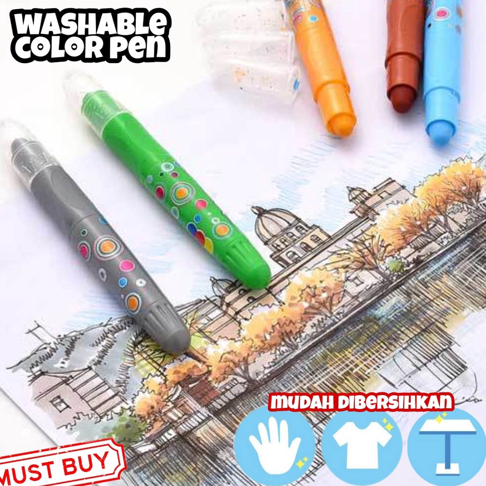 

Ramah Lingkungan WASHABLE COLOR PEN marker spidol warna anak bisa dicuci hapus nontoxic spidol anak bisa dihapus spidol mewarnai spidol warnawarni krayon marker color pen alat tulis Crayon Anak krayon anak bisa dihapus krayon warna