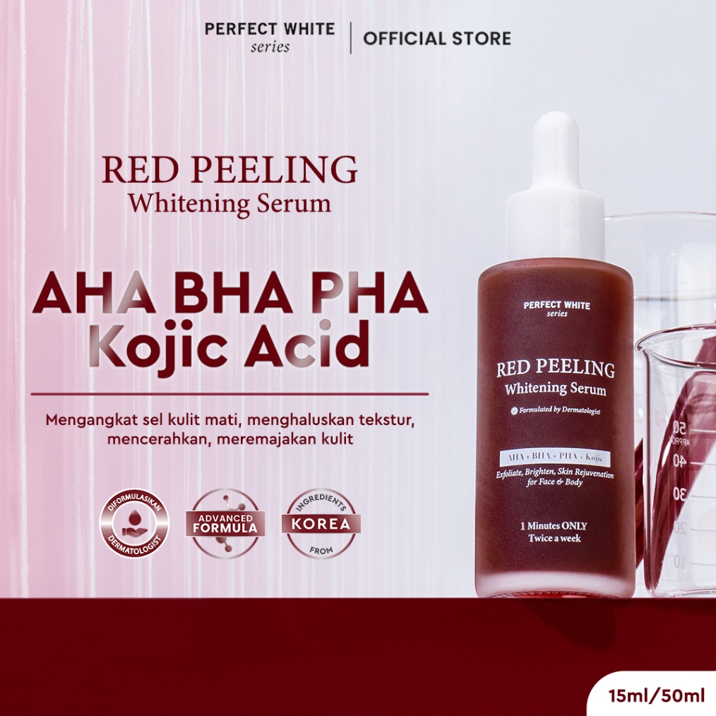 KODE M28B PERFECT WHITE Red Peeling Whitening Serum 5ml with AHA BHA PHA Kojic Acid for Face and Bod