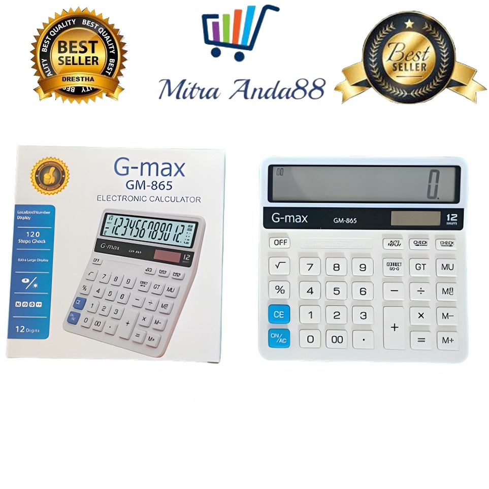 

Mitraanda88 Kalkulator Meja Calculator Office 12 Digit GMAX GM865