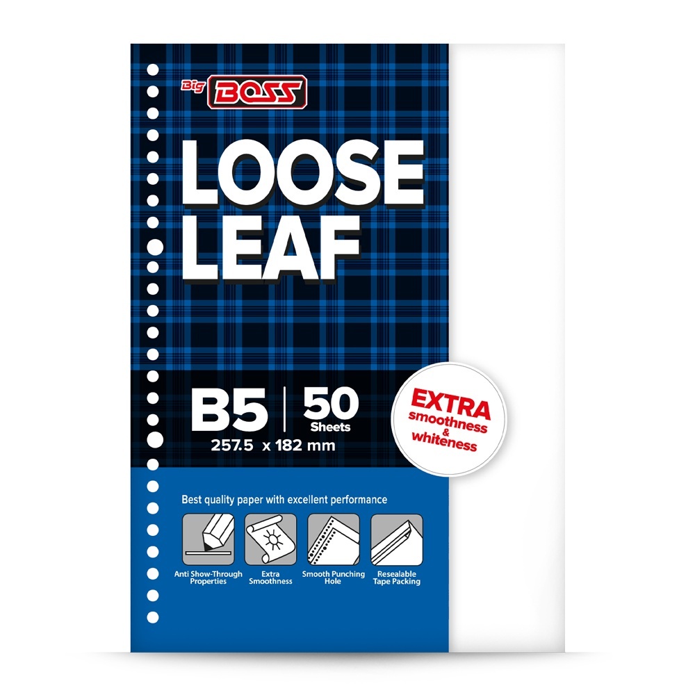 

Loose Leaf Big Boss B5 Polos isi 50 Lembar / Isi Binder Polos