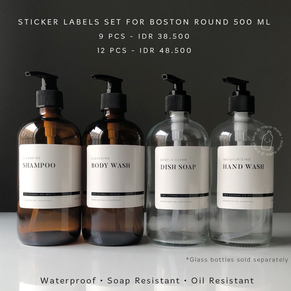 

Mewah Sticker Label Bath Kitchen for Boston Round 5ml NO