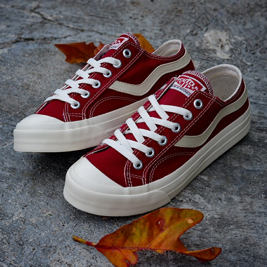 Sepatu Ventela public low maroon merah 36-44 sneakers casual pria wanita vantela original