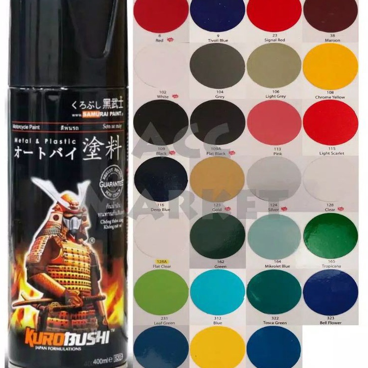 

Ready Pilox Pilok Cat Samurai Warna StandardBlack FlatClear WhiteRedSilver Yellow Goldbiru 4 ml