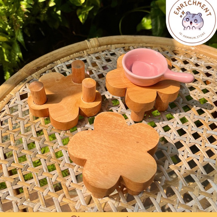 DISKON Meja Hamster Kayu Kecil  Meja Bunga  Meja Kotak  Meja Tiga Kaki  Cupcake Stand