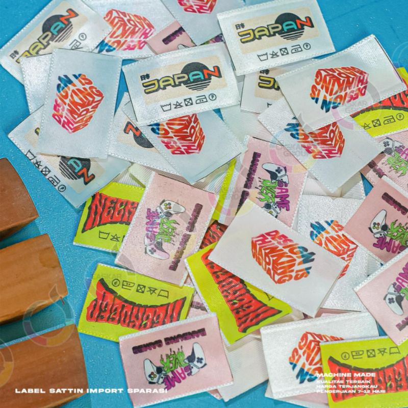 Label saten premium Label satin custom label pita satin Label baju customLabel printing Label nama c