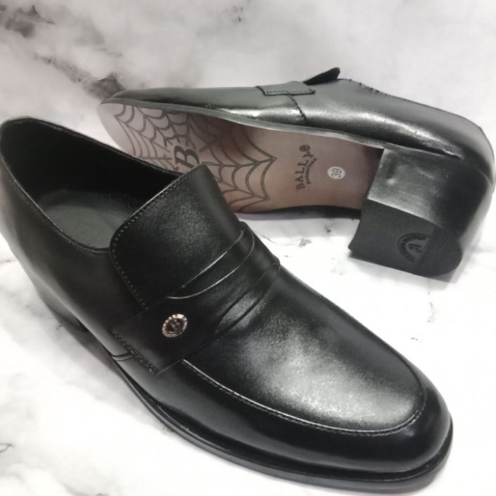 55 COD Sepatu Pantofel Hak Tinggi PriaKulit AsliSepatu Formal Pria