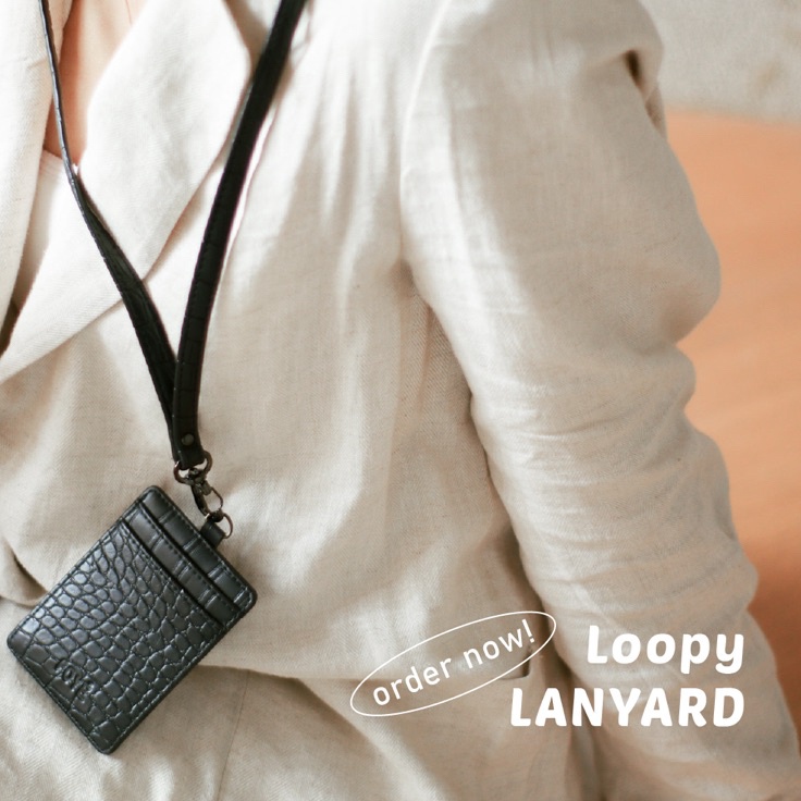 

Loopy Lanyard ID Card Holder Name Tag Lanyard Pria Wanita Name Tag Croco Card Holder