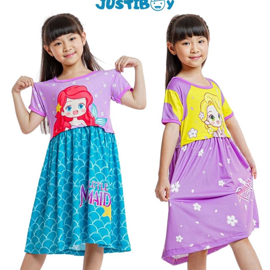 Promo Dress Baju Anak Perempuan Princess Imut Full Printing Umur 2  6 Tahun IRINA
