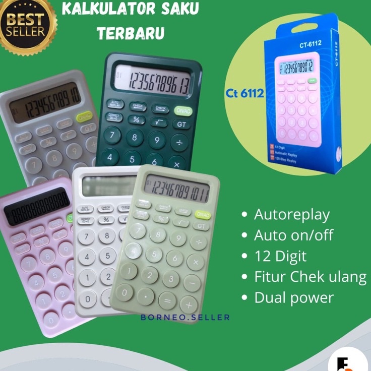 

Diskon KALKULATOR CT 6112 12 DIGIT CHECK AND CORRECT LAYAR BESAR KALKULATOR MEJA DAGANG