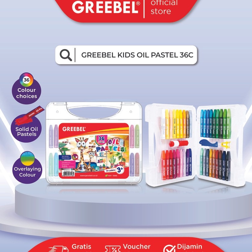 

Harga Promo Crayon Greebel 36 Warna Oil Pastel Greebel 36 Warna Non toxic