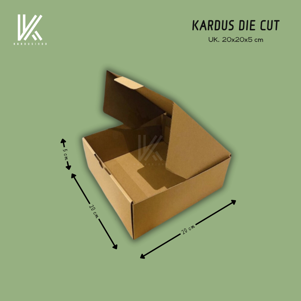 

KARDUS DIE CUT BARU UK 20x20x5 CM