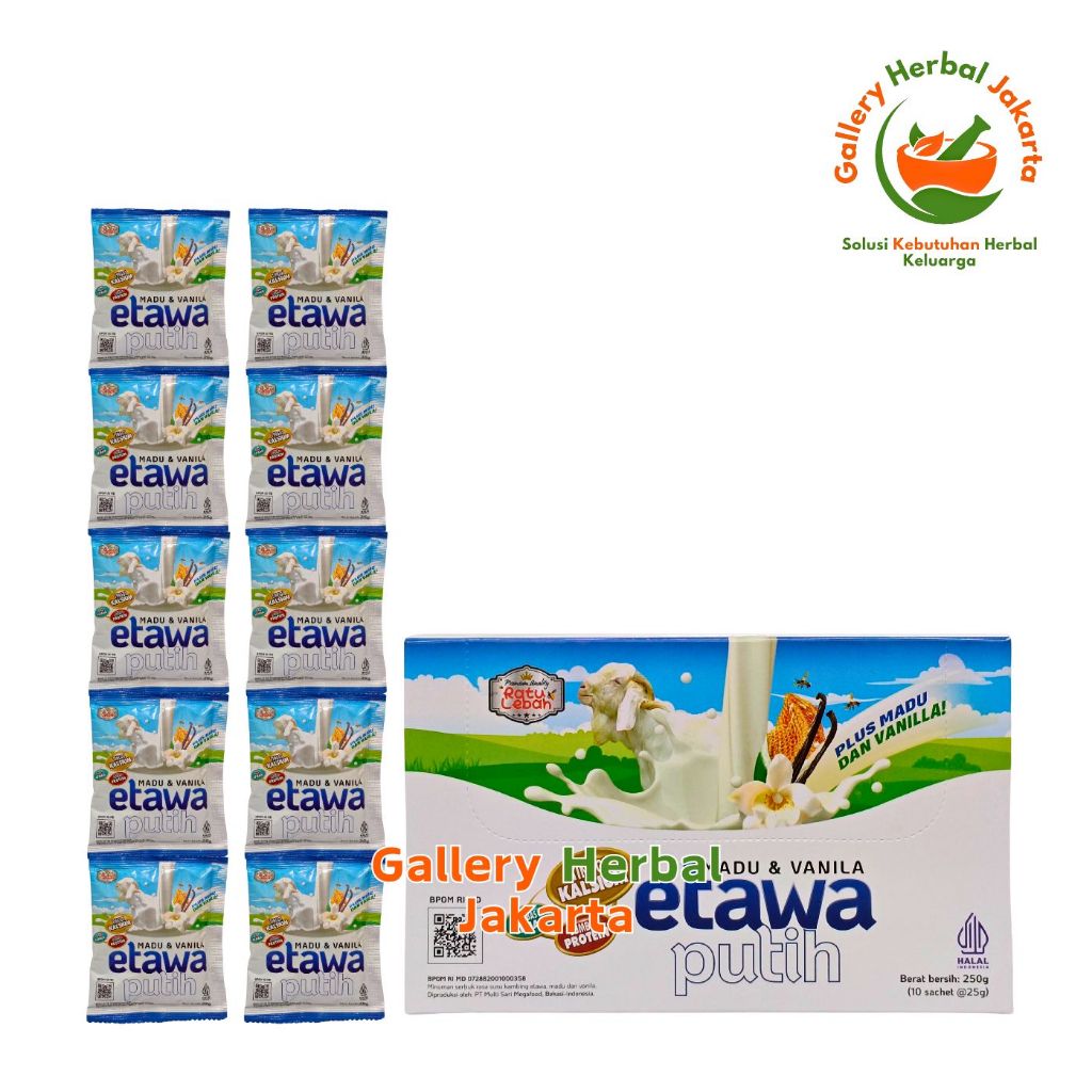 

Ratu Lebah Susu Kambing Etawa Putih Plus Madu Vanilla Isi 10 Sachet