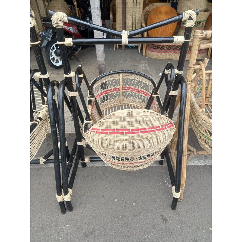 Ayunan bayi dari rotan asli/Ayunan gantung/Tempat tidur Bayi/Kasur bayi