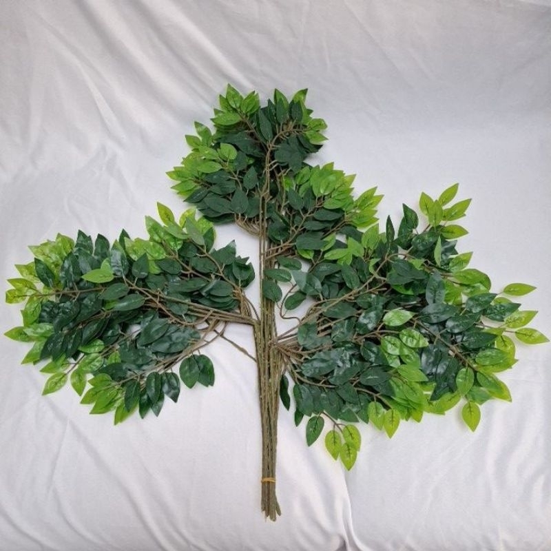 1 lusin 12pcs daun palsu akasia hiasan dekorasi pelaminan hiasan pernikahan panggung cafe gedung dek