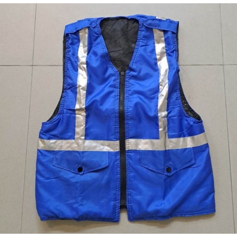 Rompi Safety proyek dacron warna biru - Rompi proyek murah
