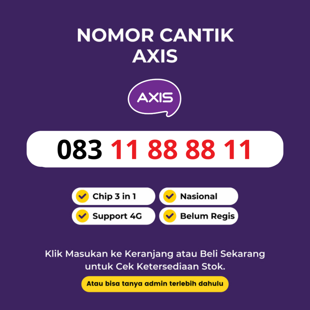 Nomor Cantik Axis 11 Digit Rapi dan Murah - Perdana Cantik Axis 11 Digit - Kartu Perdana Axis 11 Dig