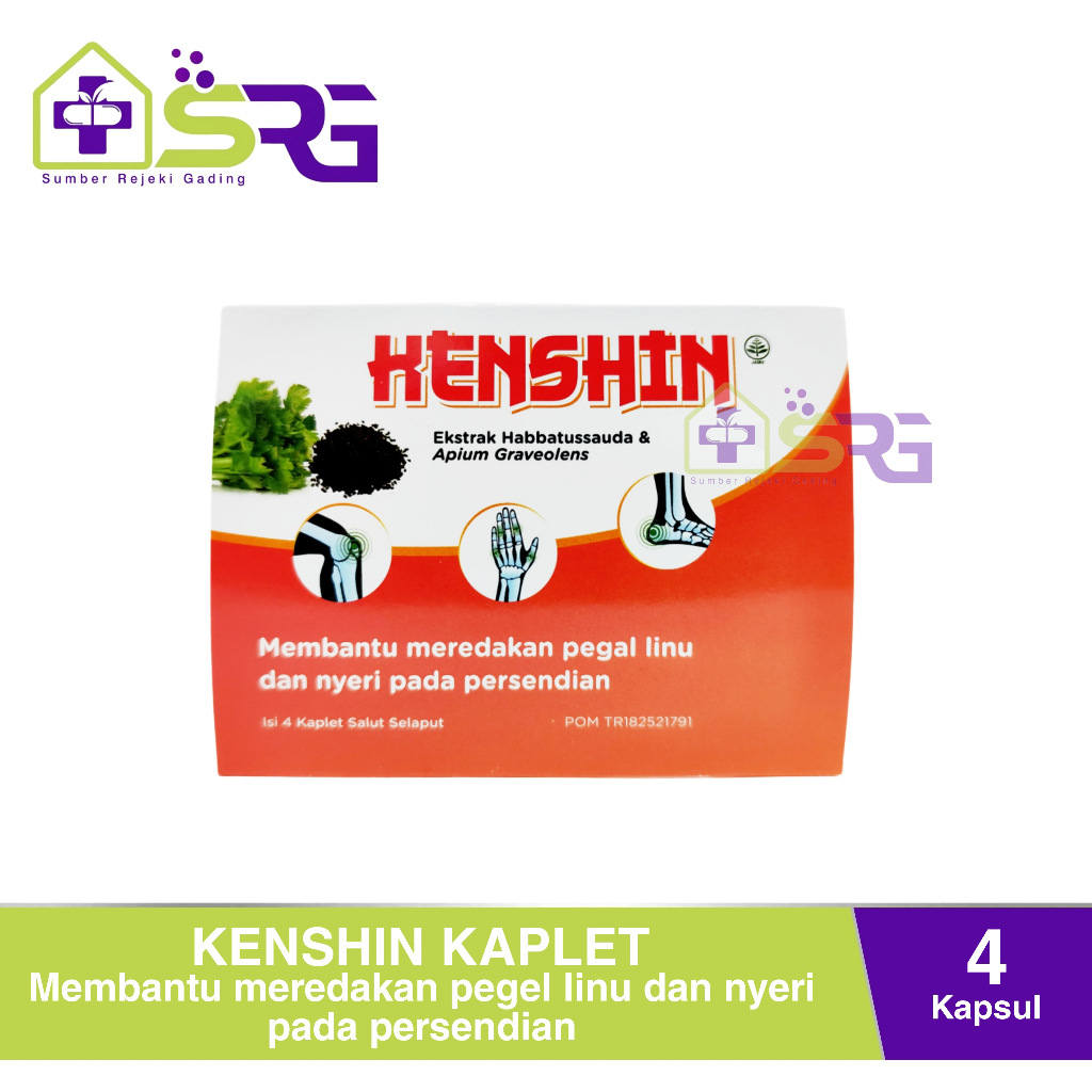 KENSHIN 1 Strip isi 4 Kaplet - HENSHIN Obat Meredakan Pegal Linu Sendi