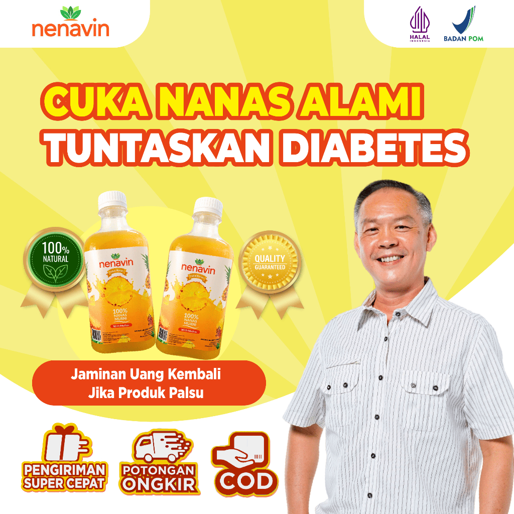 

Nenavin Cuka Nanas 100% Original - Membantu Atasi Diabetes dan Kontrol Gula - 300ML