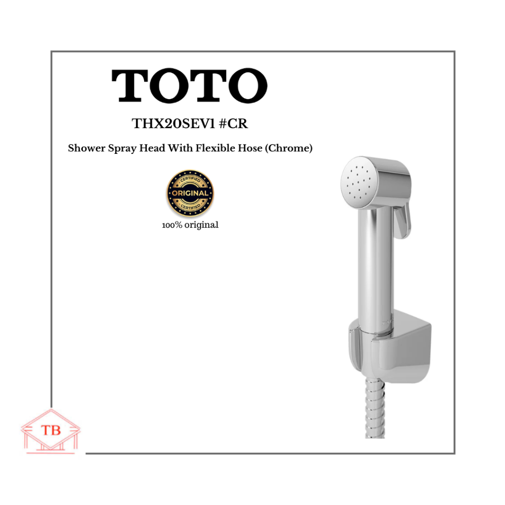 TOTO THX20SEV1CR / THX20SEV1W#CR - Shower Spray Head With Flexible Hose (CHROME) - Selang Cebok - Je