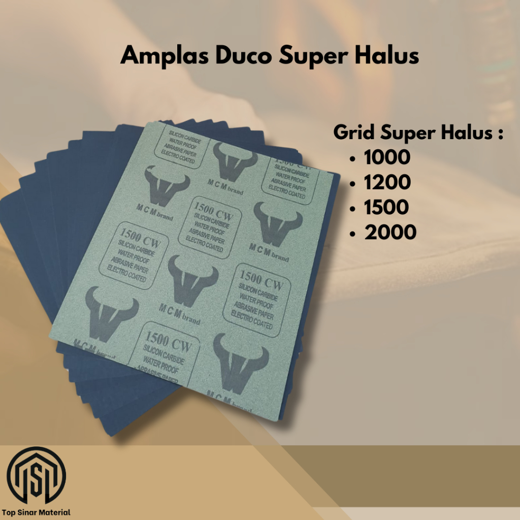Amplas Duco Perlembar / Amplas Gosok Anti Air Serbaguna Grit 1000 1200 1500 2000 Amplas Super Halus