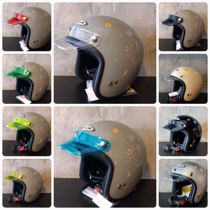 HELM ZEUS ZS385 ZS 385 POLOS PLUS PET RETRO TRANSPARAN