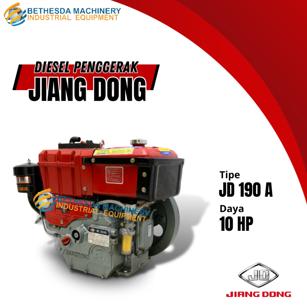 Diesel 10 PK Jiangdong Penggerak Mesin 10 Hp Engine Diesel JD 190/R100H
