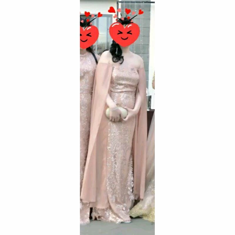 Long party sabrina dress Premium Preloved