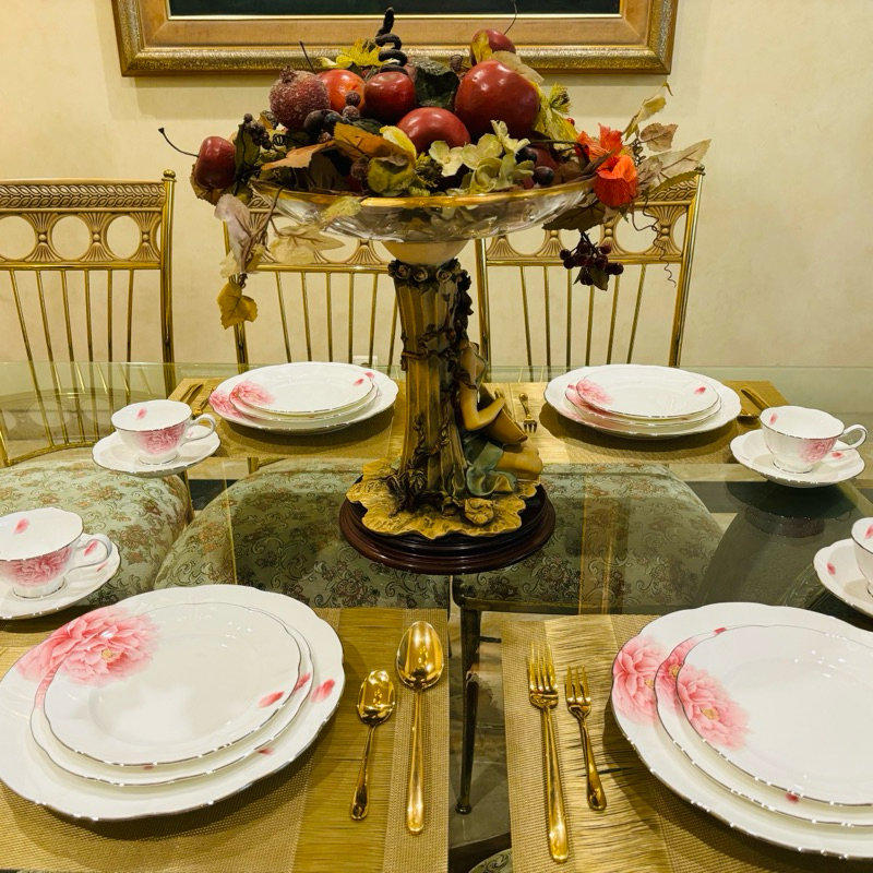 Dinner Set Narumi Peonia 20  Pcs Mewah Cantik - Piring Set Makan