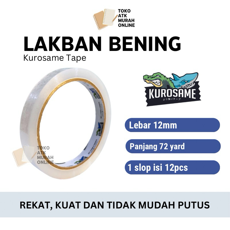 

Isolasi Bening 12mm x 72yard (1 slop isi 12 roll)