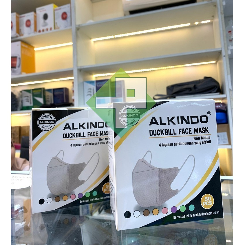 Masker Duckbill Alkindo Dewasa / Masker Duckbill Medis Pack Steril Box isi 50