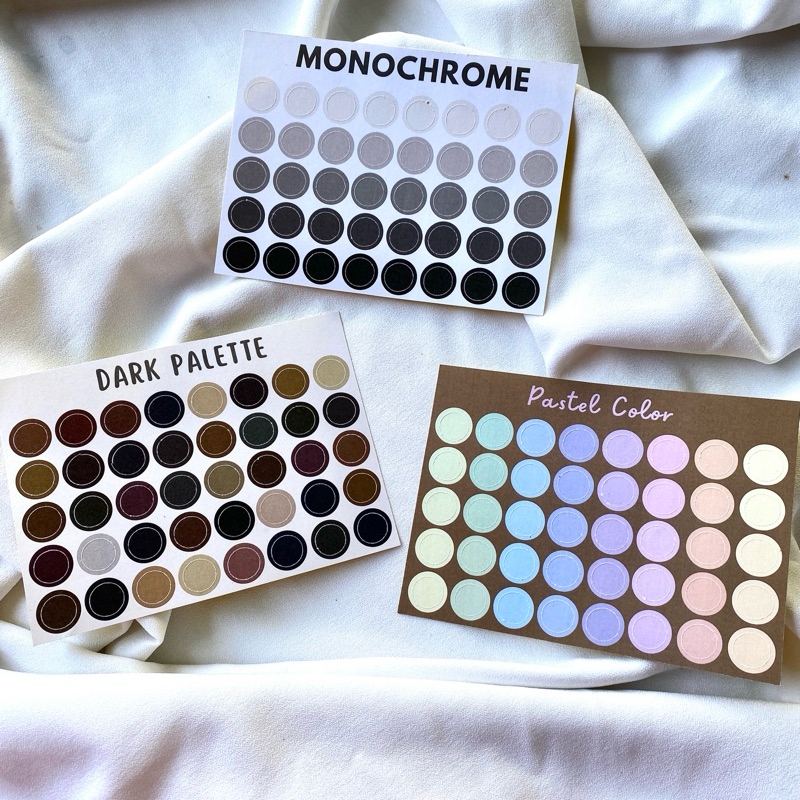 

[JS] STICKER DOT MONOCHROME / DARK COLOR / PASTEL COLOR / STICKER BULAT / STICKER BULAT JURNAL