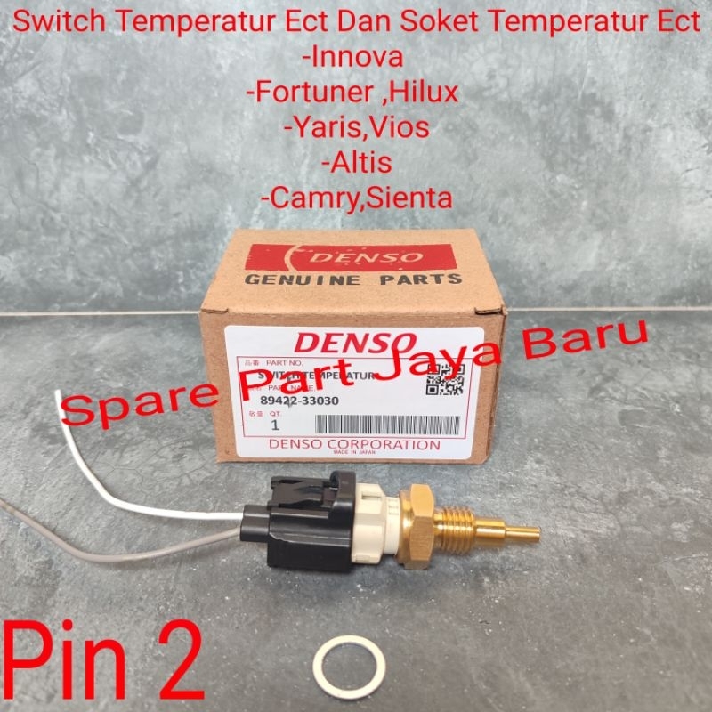 Switch Ect Sensor Temperatur Dan Soket Ect Fortuner Vios Pin 2 Original Denso