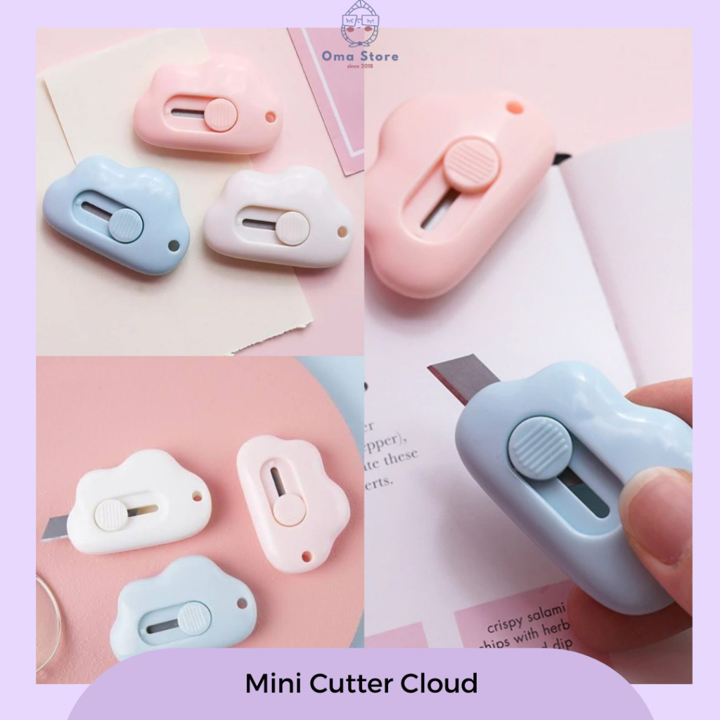 

Cutter Mini Bentuk Awan Lucu Pisau Kecil Pemotong Kertas Portable