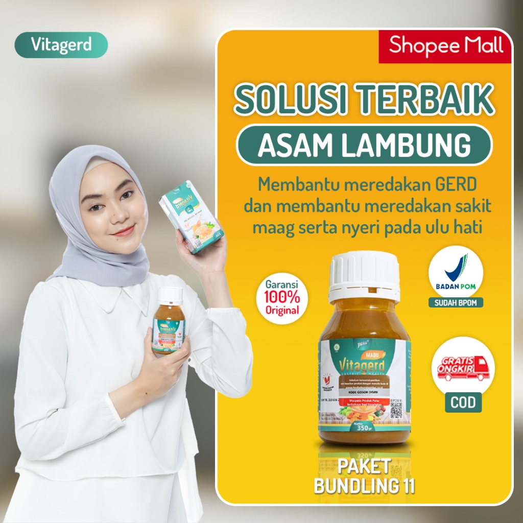 

Vitagerd Madu Herbal Paket 1 Botol Berat Bersih 350 Gram