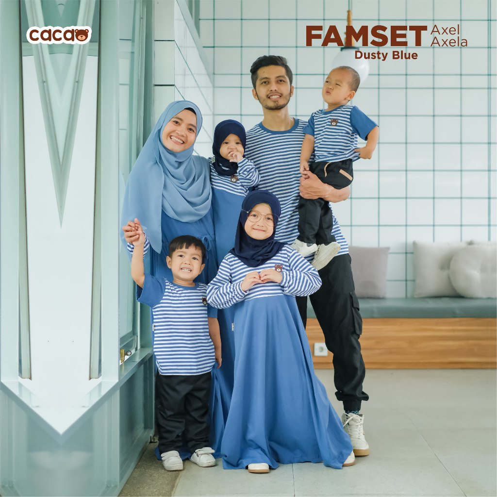 [PRE-ORDER] CACAO Family Set Axel Axela by Cacao Kidswear - DUSTY BLUE