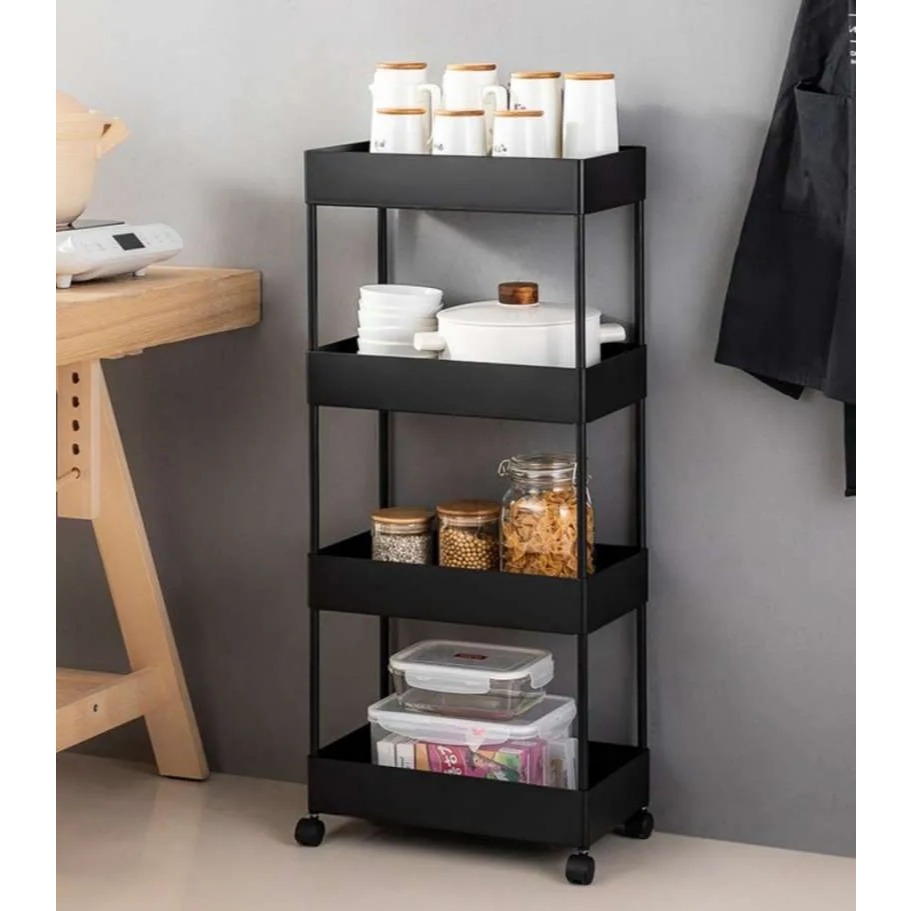 Rak Susun 4 Tingkat Dengan Roda Bisa Didorong Rak Serba Guna Rak Multi Fungsi Rak Tempat Alat Alat M