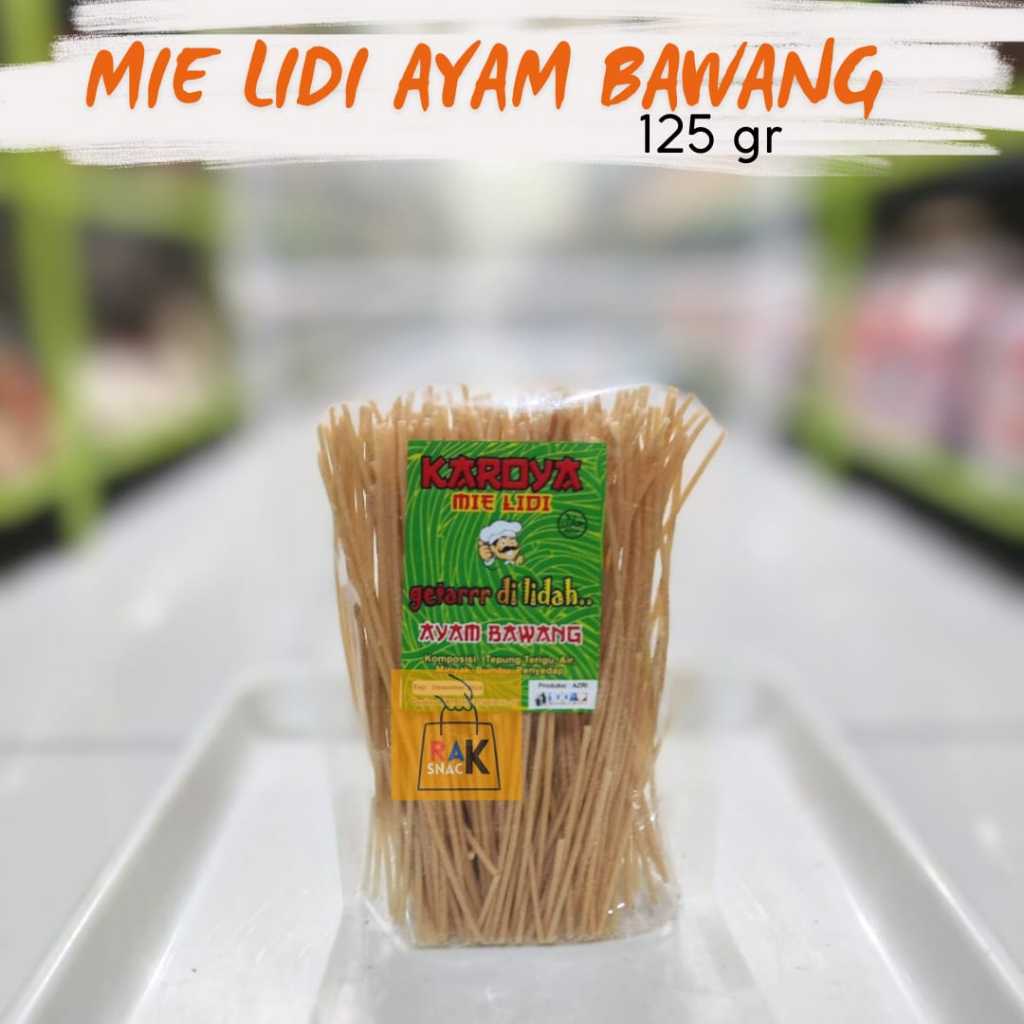 

Mie Lidi Ayam Bawang 125gr | Snack Murah 1 Pouch