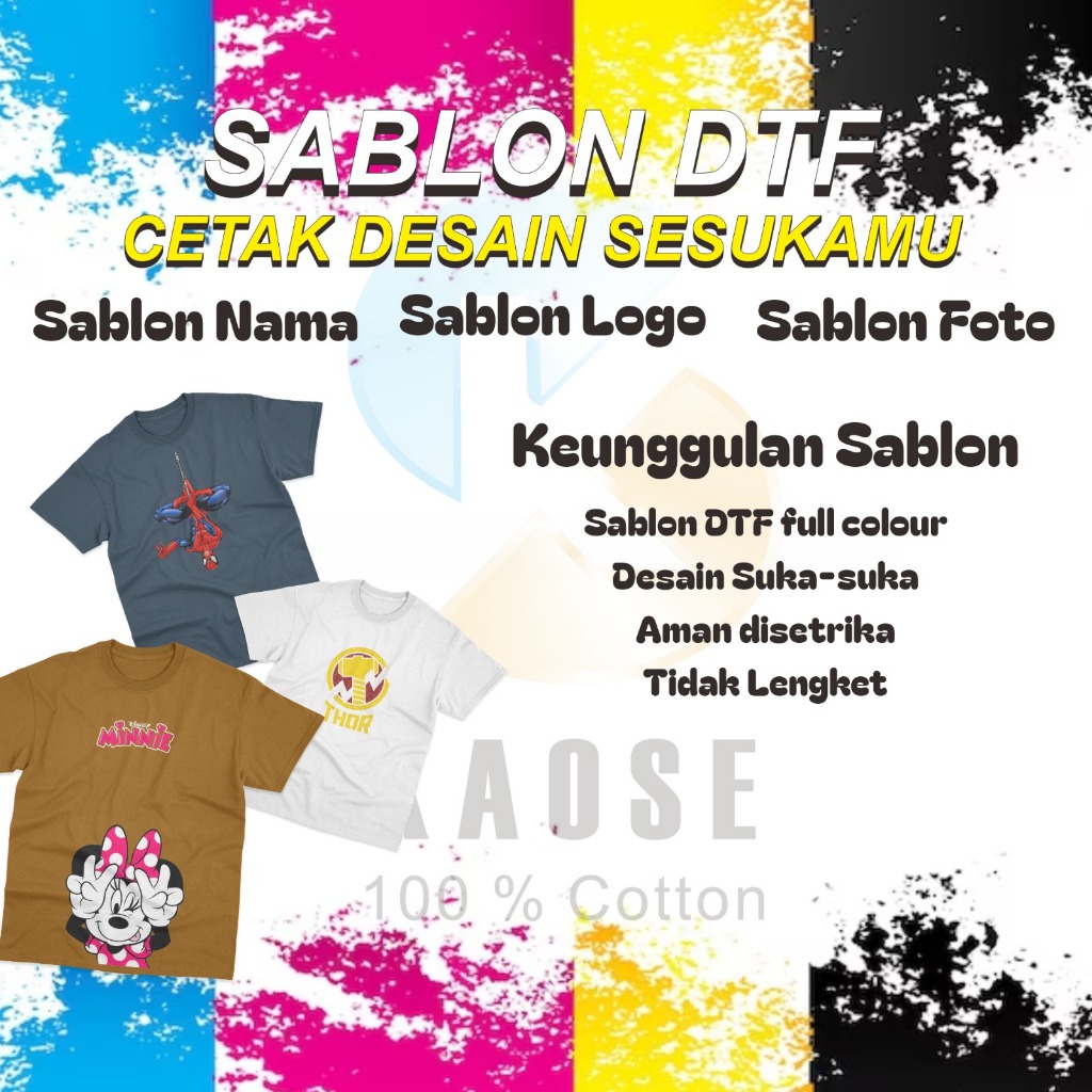 Sablon Custom Satuan Nama Sendiri Tulisan Kata Kata Gambar Desain Foto Kaos Kelas Couple Keluarga  T