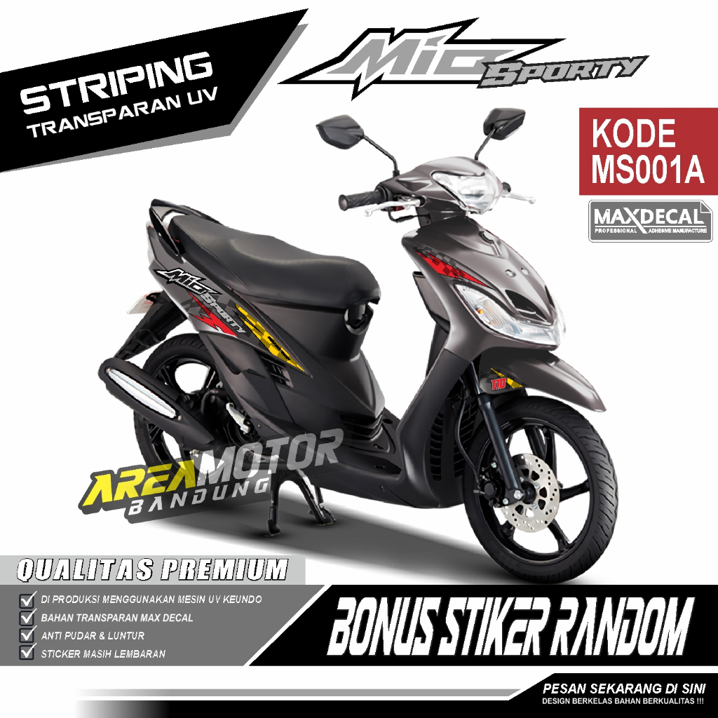 DECAL MIO SPORTY/MIO SMILE Transparan / Sticker MIO SPORTY/MIO SMILE  Transparan / Striping Transpar