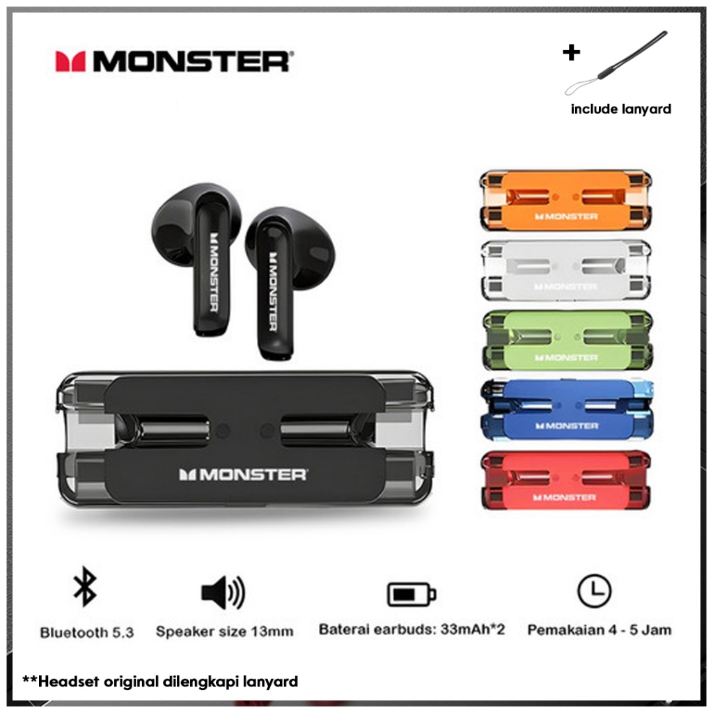 Monster XKT08 Wireless Earphone Bluetooth Headset Headphone Earbuds