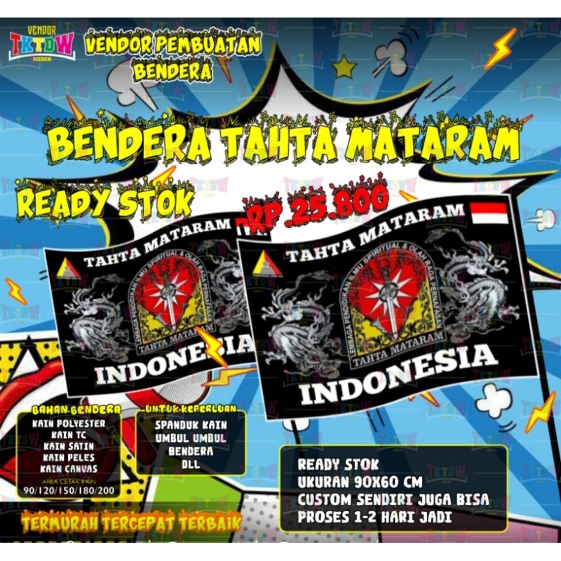BENDERA TAHTA MATARAM READY STOK DAN CUSTOM