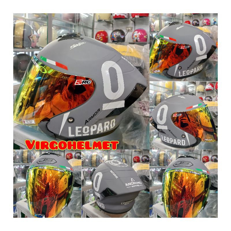 Helm js armor leopard paket  ganteng leopard