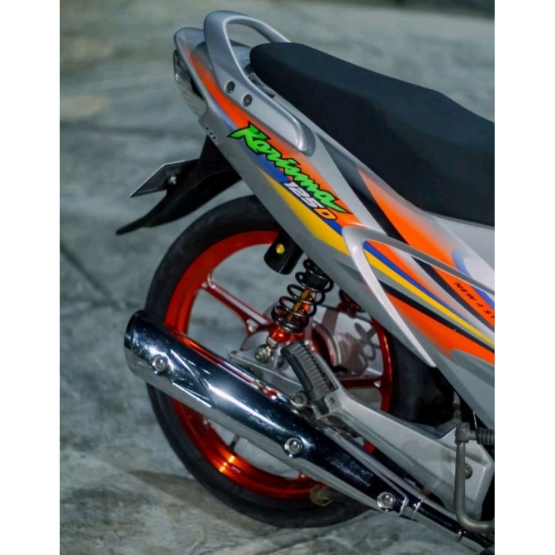 Striping Karisma Orange Silver 2004 Striping Lis Decal Original Stiker Standar Ori Karisma D125 2004
