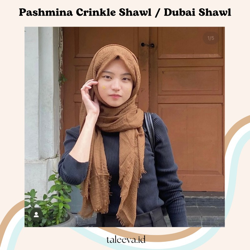 Pashmina Crinkle Shawl Katun Premium / Pashmina Dubai Arabian versi Rawis / Pashmina Rawis Hijab cri