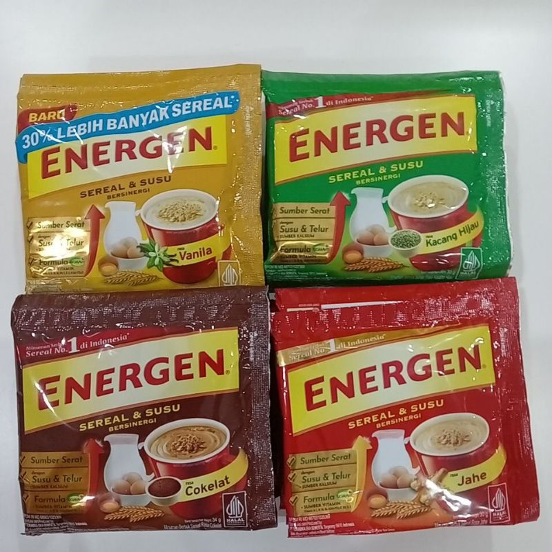 

Energen Minuman Serbuk Sereal 5 Sachet @34 gram Aneka Rasa