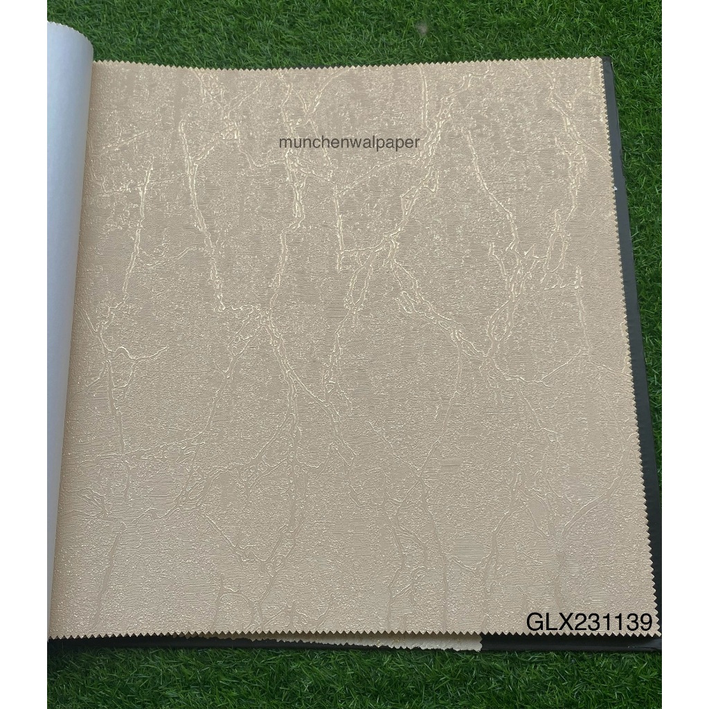 Wallpaper Dinding Premium Motif Granit Marmer Emboss IVORY Faux Modern Mewah