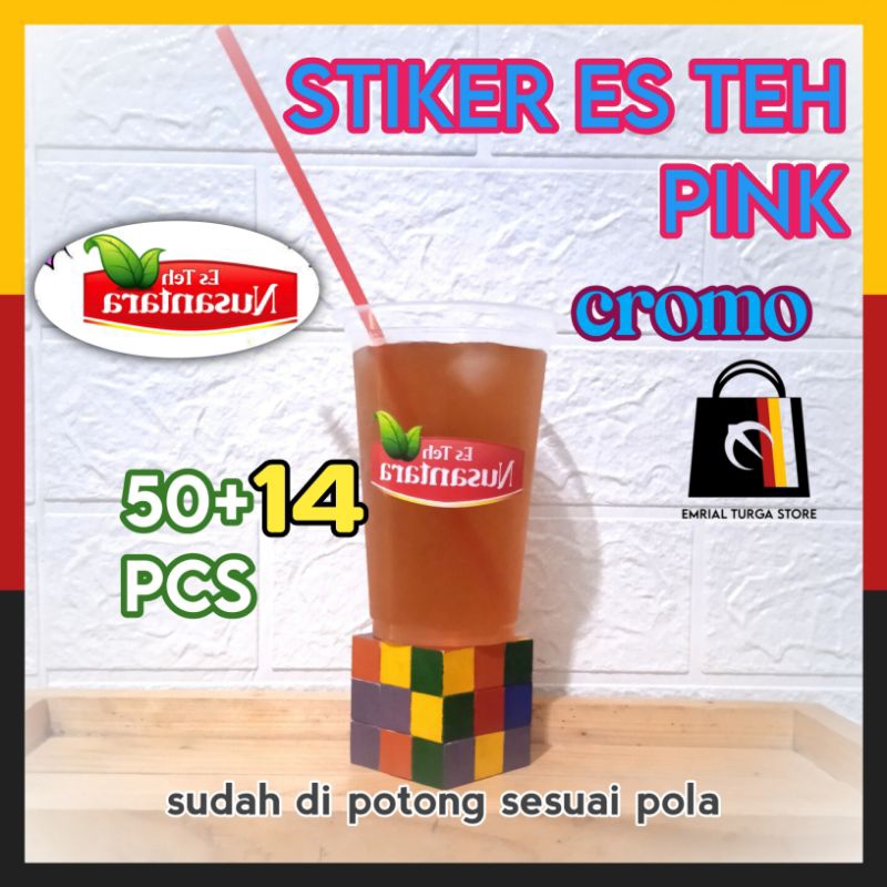 

Stiker Label Cup Es Teh Pink Cromo