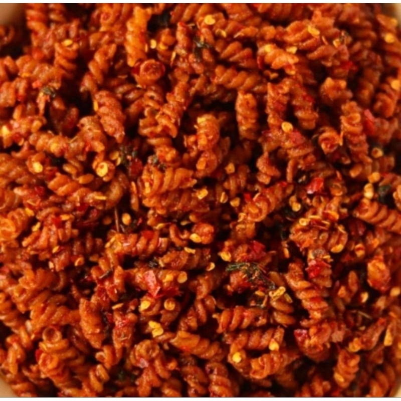 

Makaroni Spiral Pedas Daun jeruk 1kg/1000gram Extra Pedas