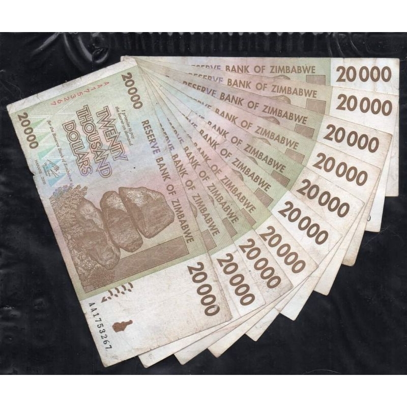 uang asing Zimbabwe 20.000 Dollar
