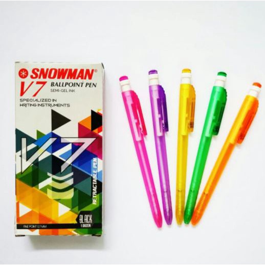 

PEN PULPEN SNOWMAN V7 WARNA WARNI 12 PCS
